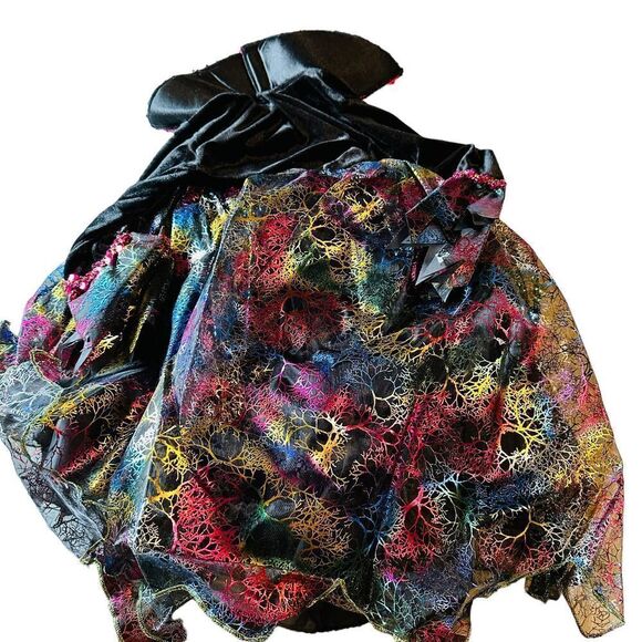 Kids Glitter Hallows Eve Witch Costume Various Sizes - Picture 7 of 14